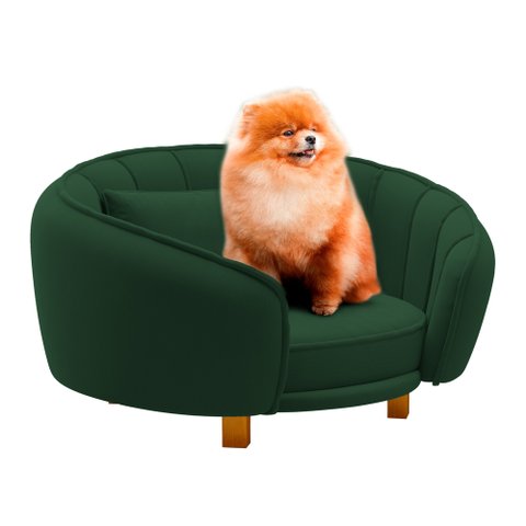 Mini Cama Poltrona Pet Lary Baby para Cachorro Veludo Verde - Desk Design