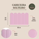 Ver imagem 2 de Cabeceira Solteiro Modulada Nuvem Cama Box Corino Rosa Bebê