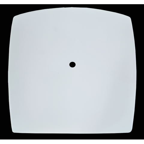 Vidro Curvo Quadrado Fosco 25cm P/ Plafons C/ Furo de 10mm