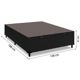 Cama Box com Baú Casal So1clique Suede Preto - 4