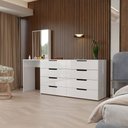 Ver imagem 1 de Cômoda Milão 8 Gavetas com Espelho Branco - Panorama Móveis