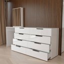 Ver imagem 6 de Cômoda Milão 8 Gavetas com Espelho Branco - Panorama Móveis