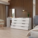 Ver imagem 2 de Cômoda Milão 8 Gavetas com Espelho Branco - Panorama Móveis