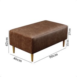 Puff Sala Damon Multiuso Corino Marrom Pés Palito Castanho - 8