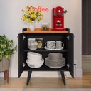 Ver imagem 3 de Buffet Linea 2 Portas Cantinho Café Cozinha Sala Jantar Puxador Concha Preto/cinamomo– Rpm