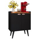 Ver imagem 2 de Buffet Linea 2 Portas Cantinho Café Cozinha Sala Jantar Puxador Concha Preto/cinamomo– Rpm