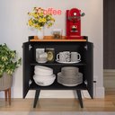 Ver imagem 3 de Buffet Linea 2 Portas Cantinho Café Cozinha Sala Jantar Puxador Concha Preto/cinamomo– Rpm