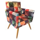 Ver imagem 2 de Poltrona Decorativa Bia Suede Triângulo Pés Madeira Ms Decor