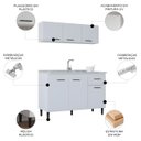 Ver imagem 3 de Armário de Cozinha CP01 com Pia Inox Classic P11 Branco - Mpozenato