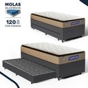 Ver imagem 2 de Cama Box com Colchão Gazin de Molas Ensacadas Pillow Top Air Pro + Auxiliar de Espuma Solteiro 88cm