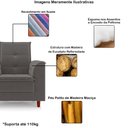 Ver imagem 4 de Poltrona Decorativa Estofada Confortável Sala Atenas Suede:cinza