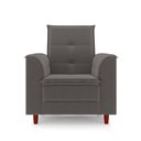 Ver imagem 6 de Poltrona Decorativa Estofada Confortável Sala Atenas Suede:cinza