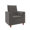 Ver imagem 1 de Poltrona Decorativa Estofada Confortável Sala Atenas Suede:cinza