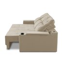 Ver mais imagens de Sofá Retrátil Reclinável 3 Lugares 2,10m com Porta Copos e Usb Hannah Suede Bege Adonai Estofados