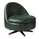 Ver imagem 2 de Kit 2 Poltronas Sala de Estar Giulio Base de Ferro Giratória Pu Verde G92 - Gran Belo