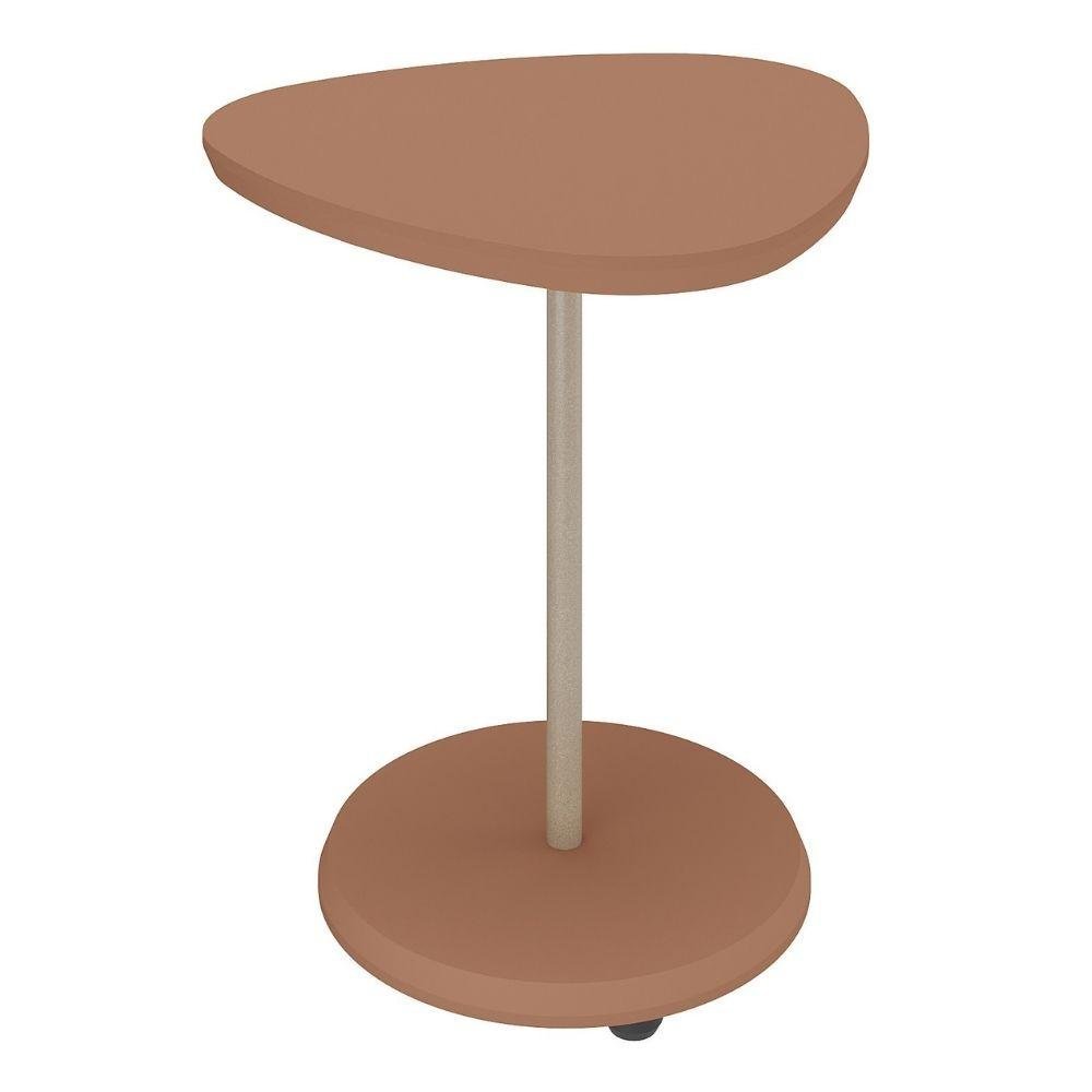 Mesa De Apoio Lateral 100% Mdf Com Pés Em Metal Bel Artely Terracota - 6