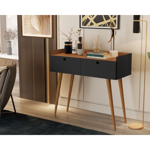 Aparador Buffet Andressa 2 Portas Cor Freijó / Preto - Comprar Moveis em Casa