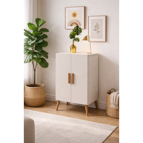 Organizador Cali Mdp Prateleiras Removíveis 4 Pes Madeira 72cm:off White