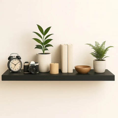 Prateleira Mdf 160x20 Moderna Suporte Parede Invisivel 30mm:preto