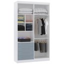 Ver imagem 3 de Guarda Roupa Solteiro 135cm 4 Portas 4 Gavetas Taiga Branco/grey L01 - Mpozenato