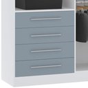 Ver imagem 5 de Guarda Roupa Solteiro 135cm 4 Portas 4 Gavetas Taiga Branco/grey L01 - Mpozenato