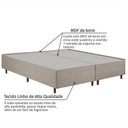 Ver imagem 7 de Cama Base Box King Estofada em Madeira Maciça Base Reforçada Santorini Espresso Móveis Bege/Linho