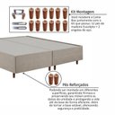 Ver mais imagens de Cama Base Box King Estofada em Madeira Maciça Base Reforçada Santorini Espresso Móveis Bege/Linho