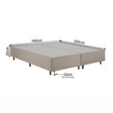 Ver imagem 4 de Cama Base Box King Estofada em Madeira Maciça Base Reforçada Santorini Espresso Móveis Bege/Linho
