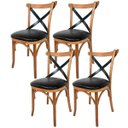 Ver imagem 1 de 4 Cadeiras Katrina Estofada Quarto Decorativa Sofisticada Laca Feito a Mão Moderna Retro Rústico