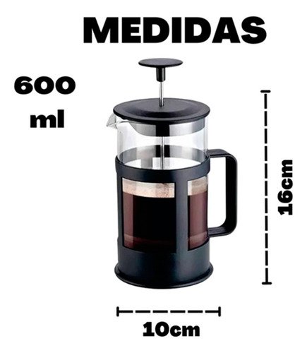 Cafeteira Prensa Francesa de Vidro 600ml - 3