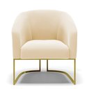 Ver imagem 3 de Kit 02 Poltronas Stella Suede Bege Base Industrial Dourada - D’Rossi