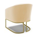 Ver imagem 5 de Kit 02 Poltronas Stella Suede Bege Base Industrial Dourada - D’Rossi