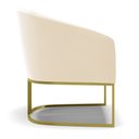 Ver imagem 4 de Kit 02 Poltronas Stella Suede Bege Base Industrial Dourada - D’Rossi