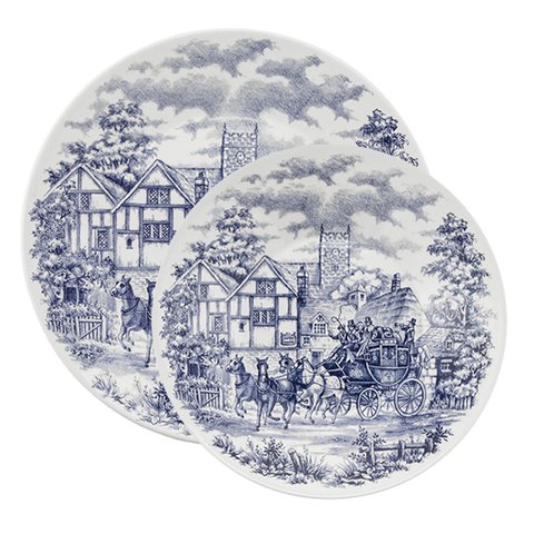Kit Pratos Rasos e Fundos 8 Peças Biona Cena Inglesa Oxford® Cerâmica
