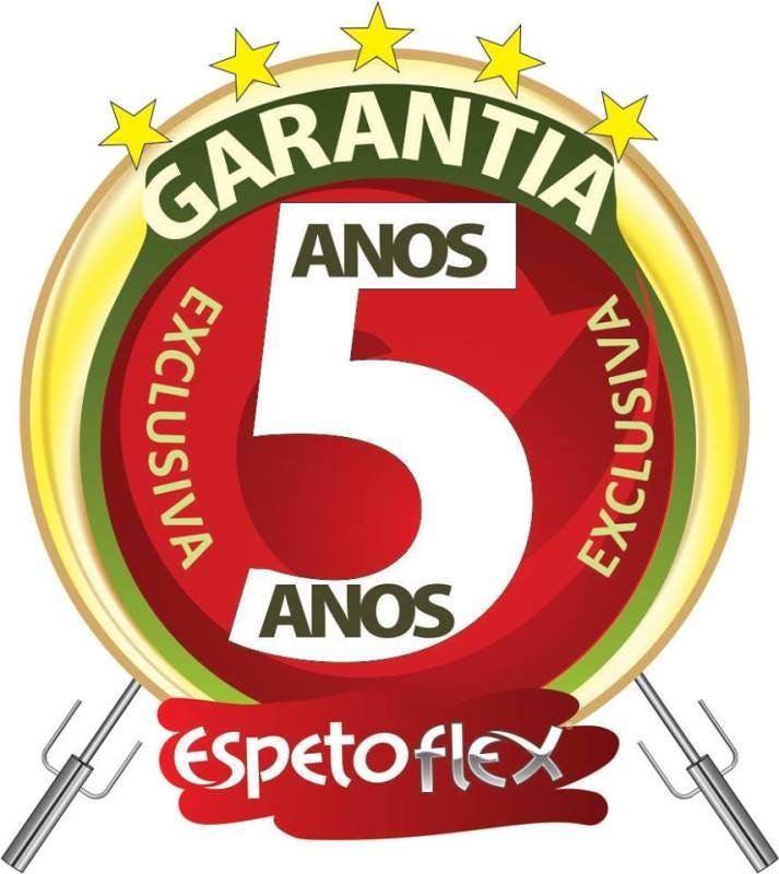 Combo 3 + 2 garras longas Espetoflex - Espeto giratório movido