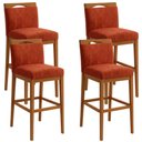 Ver imagem 2 de Kit 4 Banquetas Alta Cozinha Gourmet Conforto Suede:Suede Terracota
