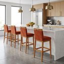 Ver imagem 1 de Kit 4 Banquetas Alta Cozinha Gourmet Conforto Suede:Suede Terracota