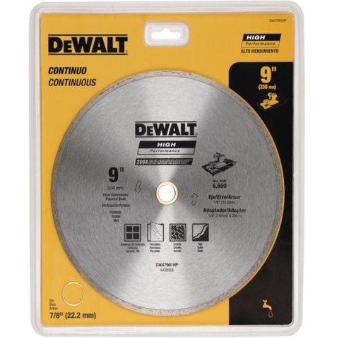 Disco Diamantado Contínuo 9""(230mm) Esmerilhadeira - Dw47901hp - Dewalt Disco Diam.continuo 9"(230m