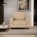Ver imagem 2 de Poltrona Decorativa para e Recepção Malta L02 Linho Bege Escuro - Lyam Decor