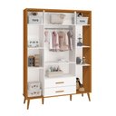 Ver mais imagens de Kit Berço Americano Flex Comoda Sapateira Roupeiro Isis Retrô 4 Portas 2 Gavetas Branco Fosco/savana