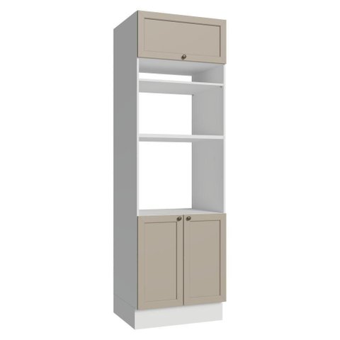 Torre Quente 70 cm 3 Portas Branco-Crema Vik Madesa Branco-Crema