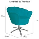 Ver imagem 5 de Poltrona Cadeira com Base Giratoria Cromado Pétala Suede Turquesa