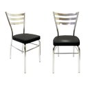 Ver imagem 1 de Kit 2 Cadeiras de Cozinha com Reforço Cromada Assento Grosso Preto - Poltronas do Sul