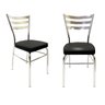 Kit 2 Cadeiras de Cozinha com Reforço Cromada Assento Grosso Preto - Poltronas do Sul - 1