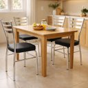 Ver imagem 2 de Kit 2 Cadeiras de Cozinha Jantar com Reforço Cromada Assento Grosso Preto