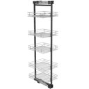 Ver imagem 1 de Coluna Deslizante com 5 Cestos Aramados 40x34cm para Armário Masutti Copat em Aço Carbono