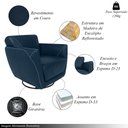 Ver imagem 3 de Poltrona do Papai Valentina Sala de Estar Giratória Couro Azul Marinho Brilho G40 - Gran Belo