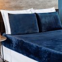 Ver imagem 1 de Jogo de Cama Casal Padrão Biamanta 3 Peças Azul Marinho
