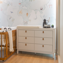 Ver imagem 5 de Cômoda Infantil 6 Gavetas Branco Fosco em MDF com Puxadores em Couro