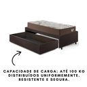 Ver imagem 3 de Base Box Cama Solteiro Sapateira Courino Linho Marrom e Colchão Relax Adorabile Ecoflex 88x188